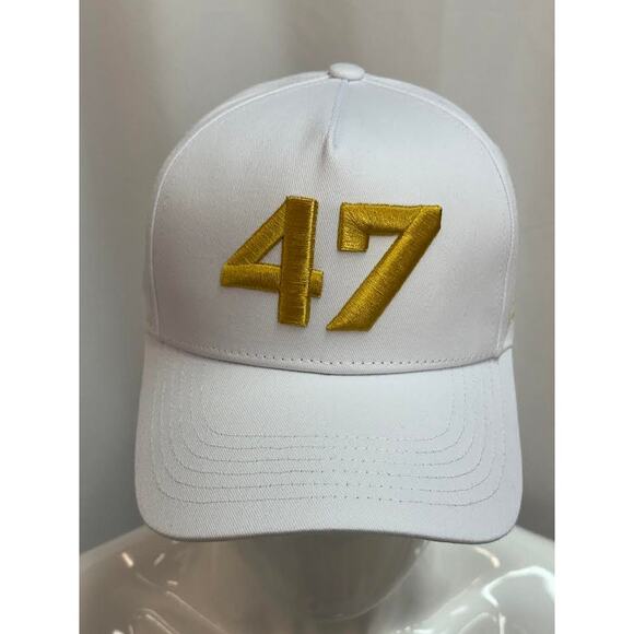 Authentic Limited Charlie Kirk White Hat Cap Gold 47 Turning Point USA - Picture 6 of 11